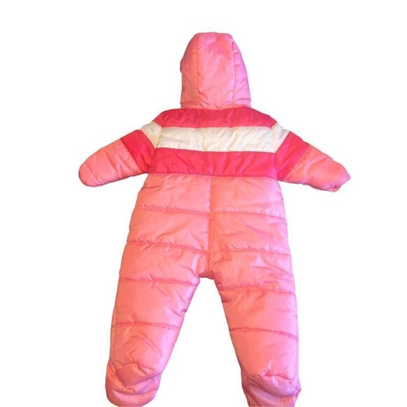 Rothschild baby girl pink colorblock zipper prams one piece snowsuit 3/6 months - Picture 2 of 4